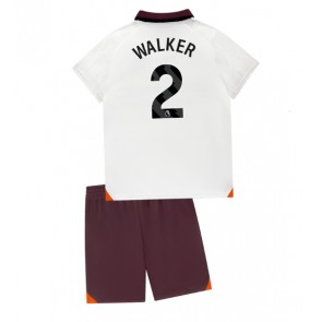 Manchester City Kyle Walker #2 Borta Kläder Barn 2023-24 Kortärmad (+ Korta byxor)